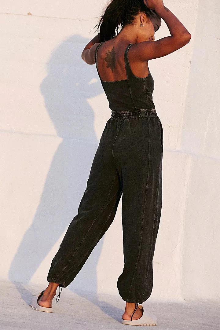 Inbound Onesie in Black - Free People JUMPSUIT Free People 