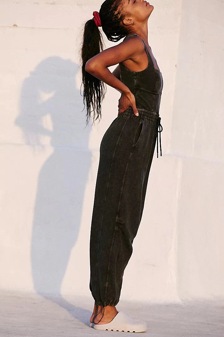 Inbound Onesie in Black - Free People JUMPSUIT Free People 