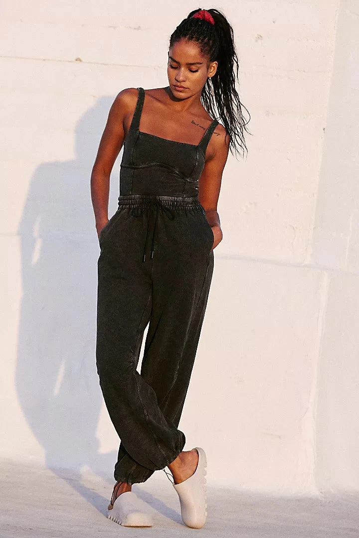 Inbound Onesie in Black - Free People JUMPSUIT Free People 
