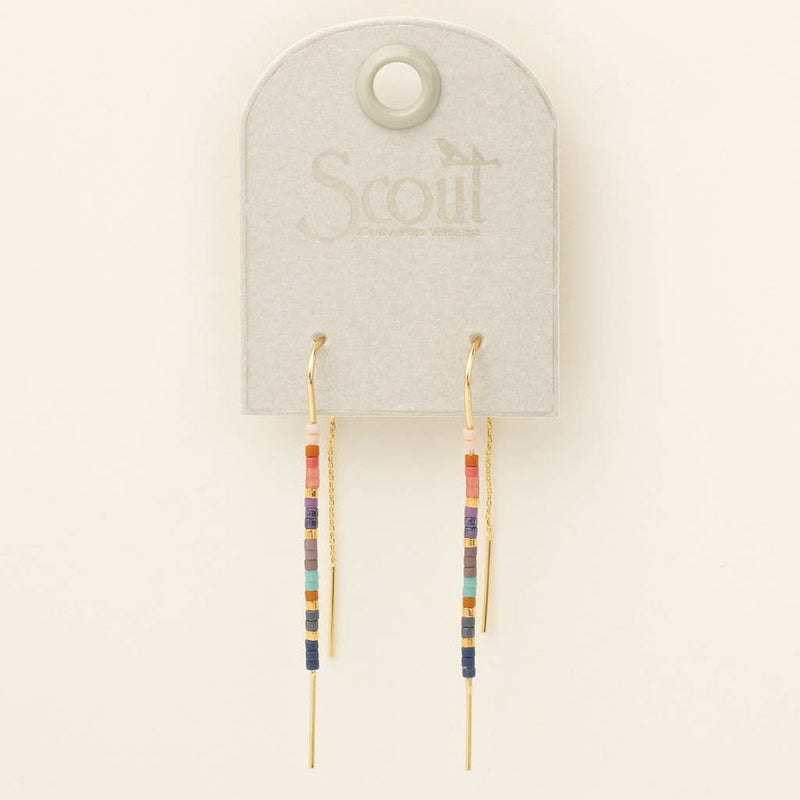 RESTOCKED Miyuki Thread Earrings - 4 COLORS Wild Bohemian MULTI + GOLD 