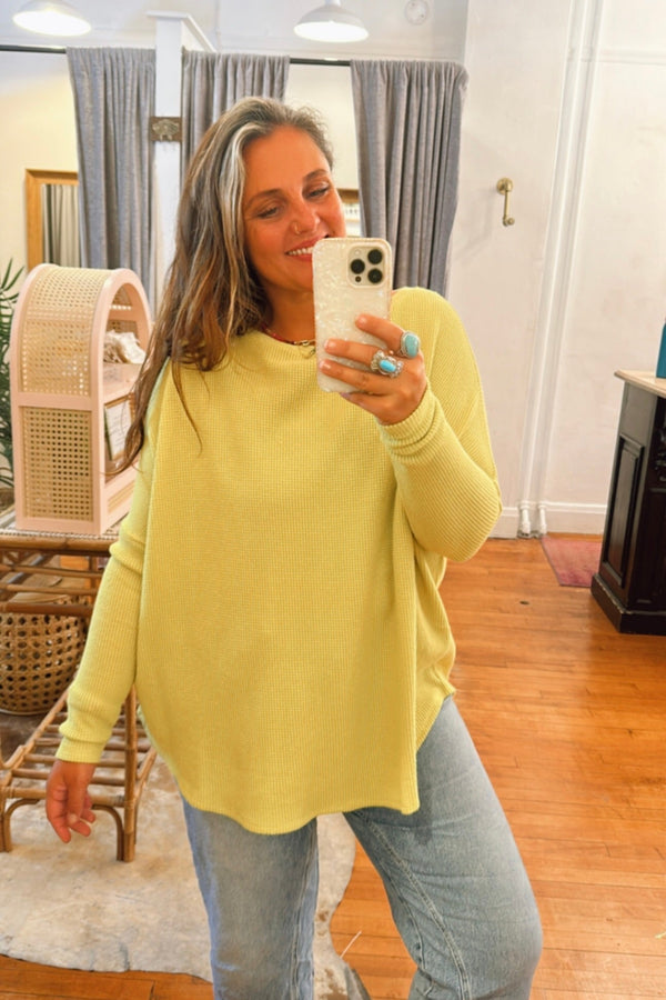 Latte Blues Thermal in Acacia - Free People TOPS Free People 