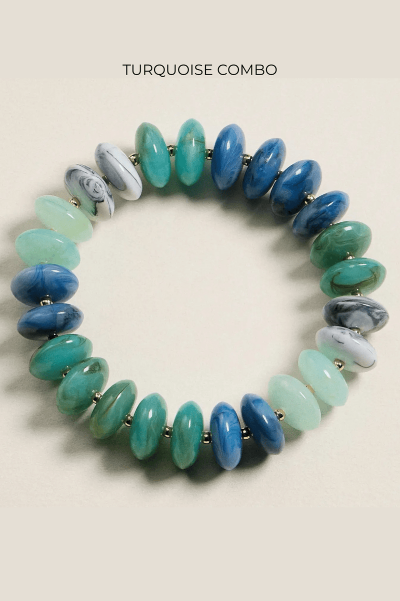 Ombre Resin Stretch Bracelets BRACELETS FREM TURQUOISE MIX 