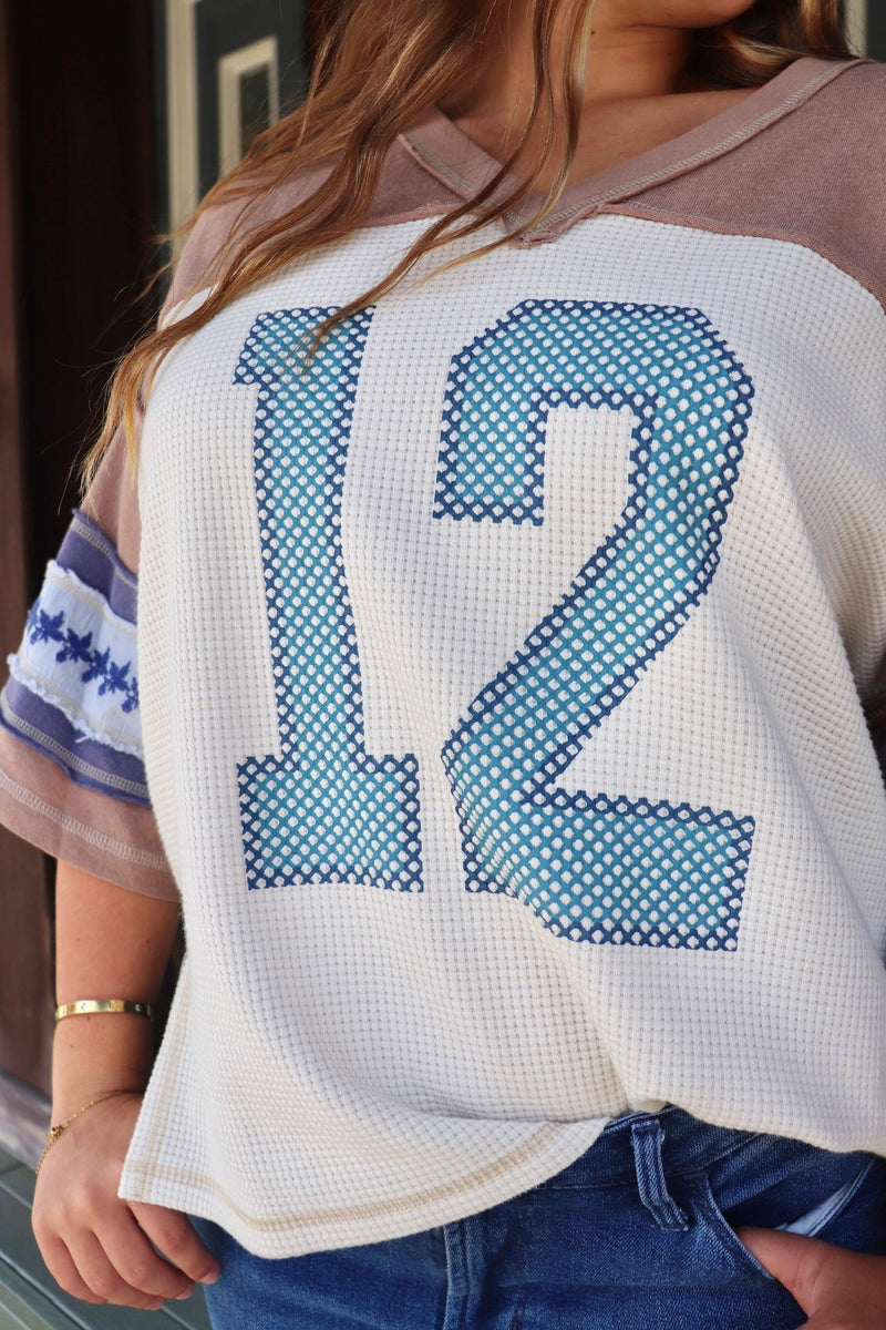 Mocha Varsity Tee TOPS EESOME 