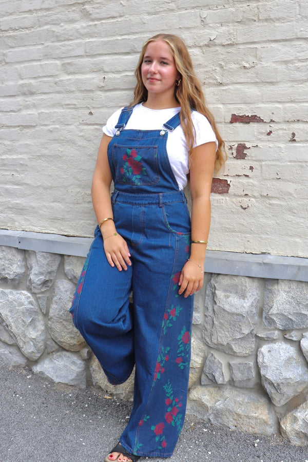 Rosie Panel Denim Overalls JUMPSUIT EESOME 