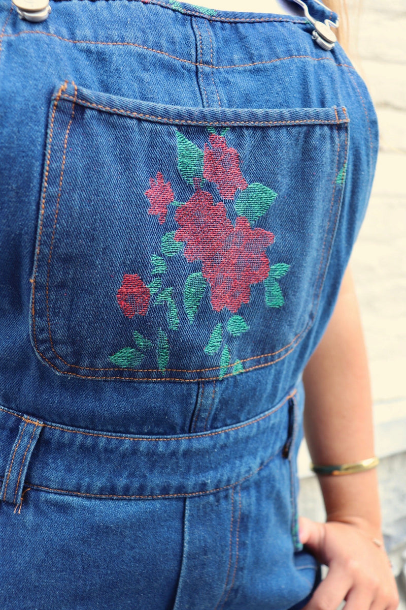 Rosie Panel Denim Overalls JUMPSUIT EESOME 