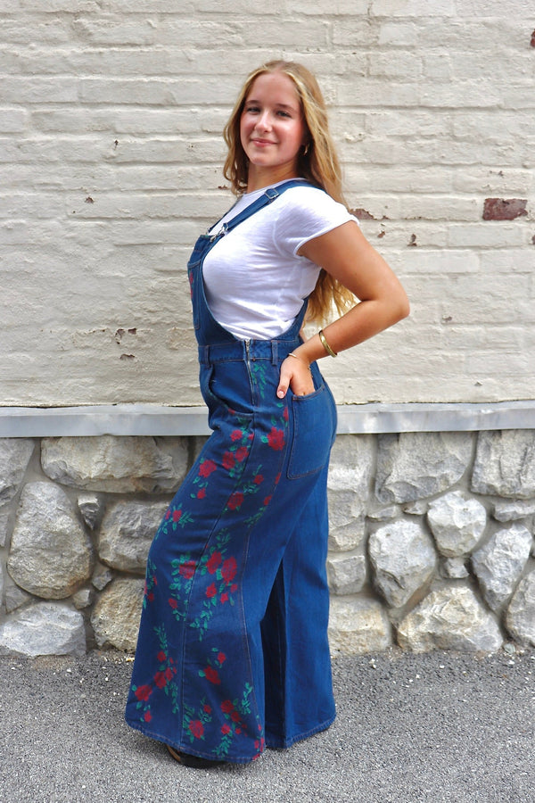 Rosie Panel Denim Overalls JUMPSUIT EESOME 