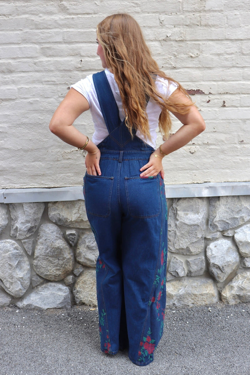 Rosie Panel Denim Overalls JUMPSUIT EESOME 