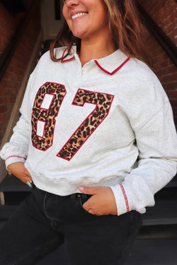 Leopard Varsity Pullover TOPS EESOME 