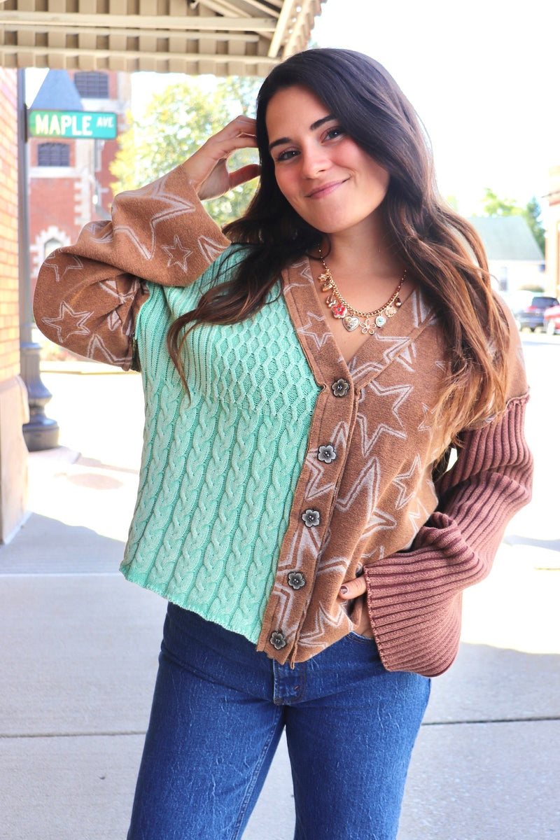 Star Gazer Cardigan in Earth Combo OUTERWEARS POL 