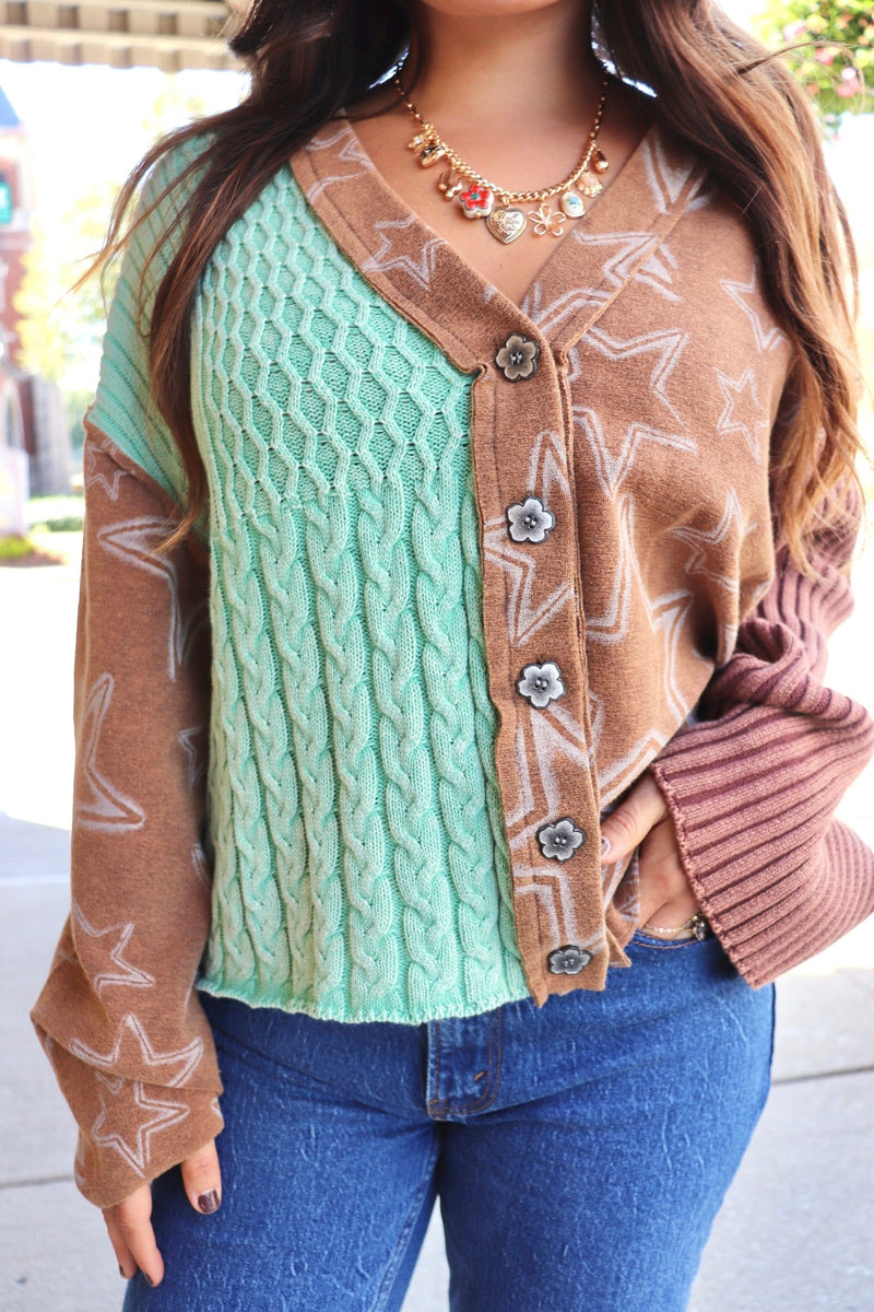 Star Gazer Cardigan in Earth Combo OUTERWEARS POL 