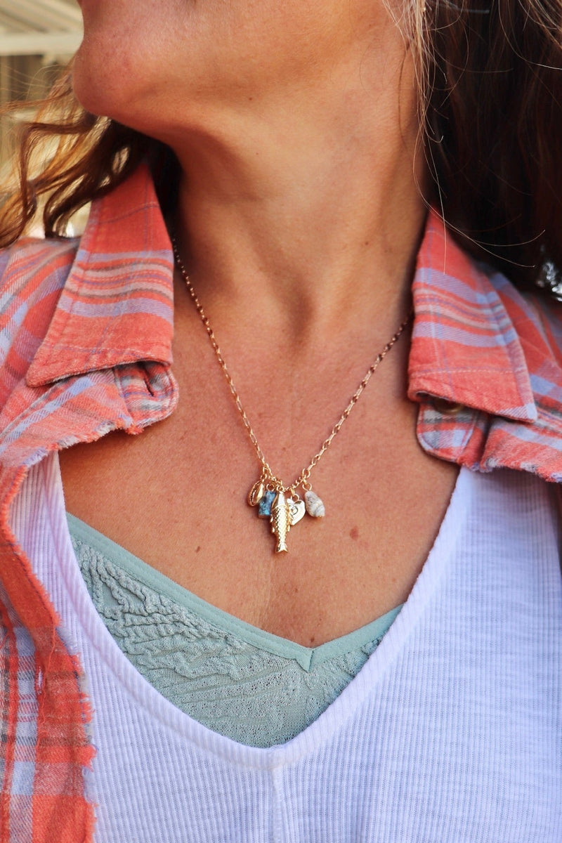 Marine Charm Necklace NECKLACES Josslyn 
