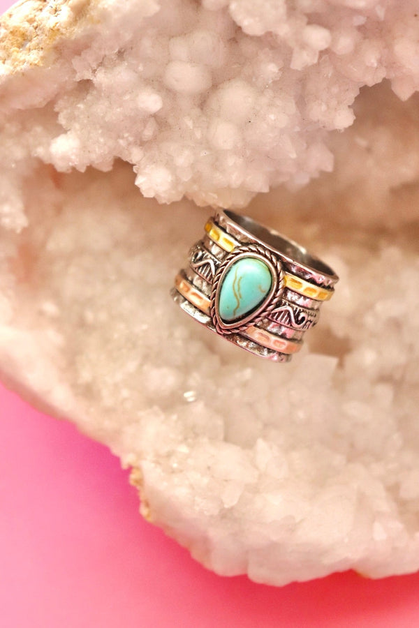 Turquoise Teardrop Ring RING Josslyn 