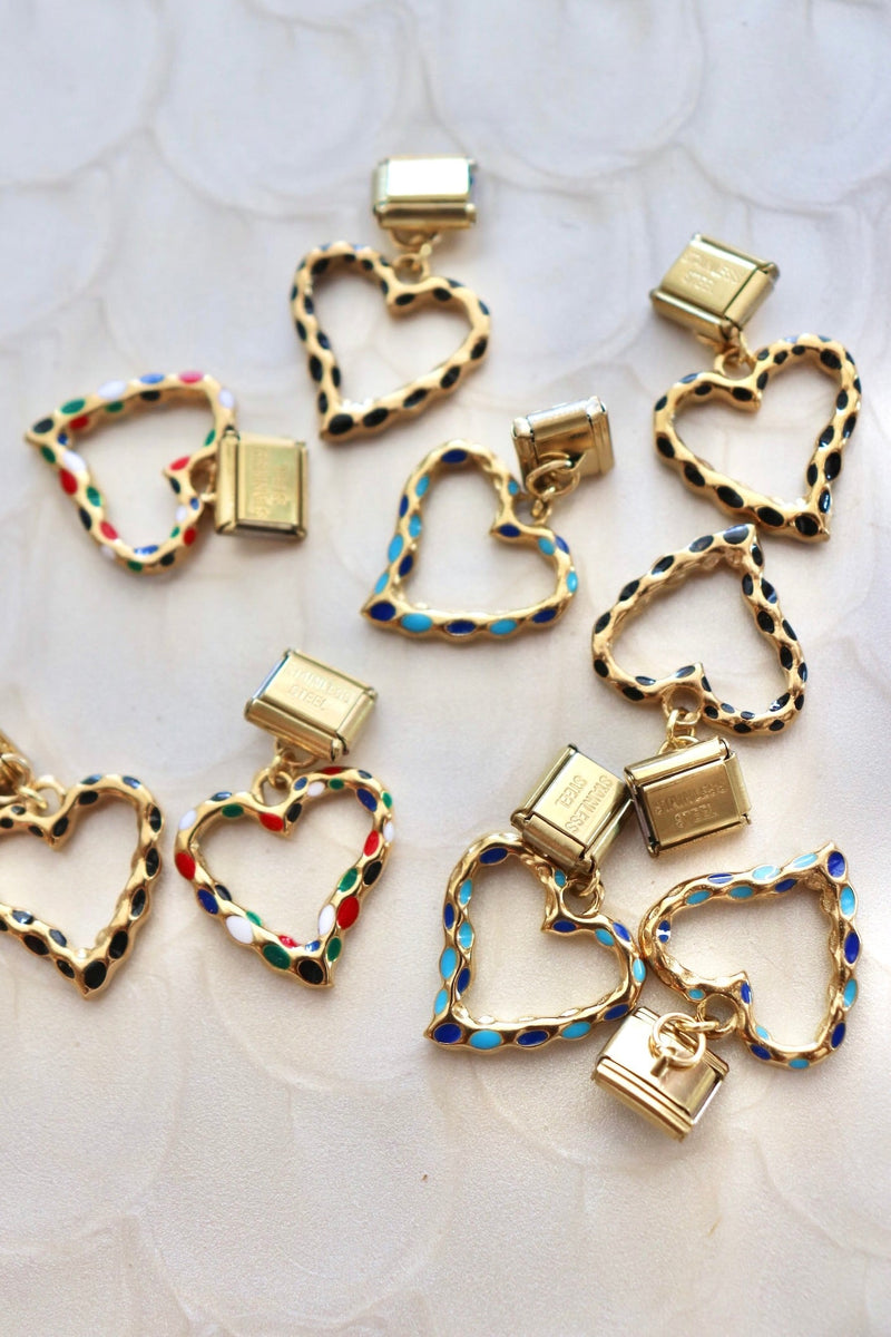 Italian Charms | DANGLE HEARTS ITALIAN CHARM BAR LAMOON 