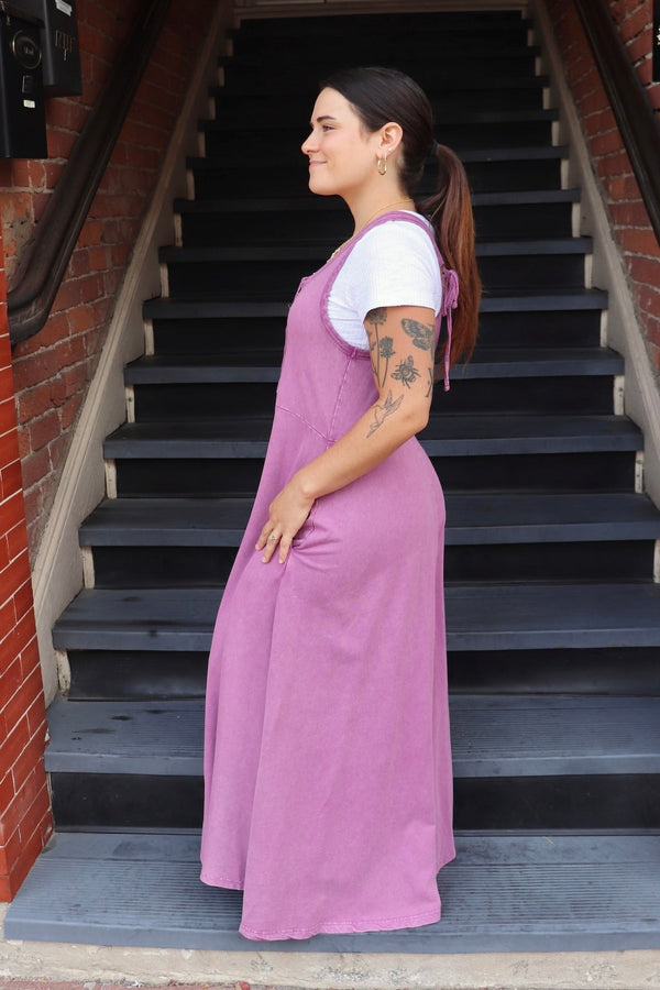 Eliza Knit Jumpsuit in Magenta JUMPSUIT Easel 
