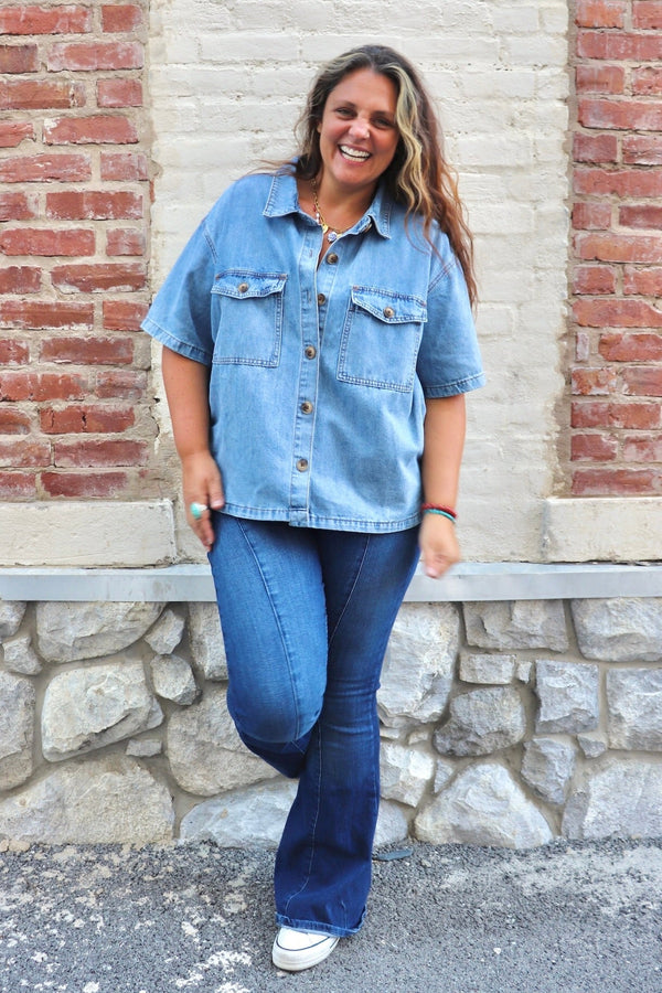 Kelly Lou Denim Top TOPS Wishlist 
