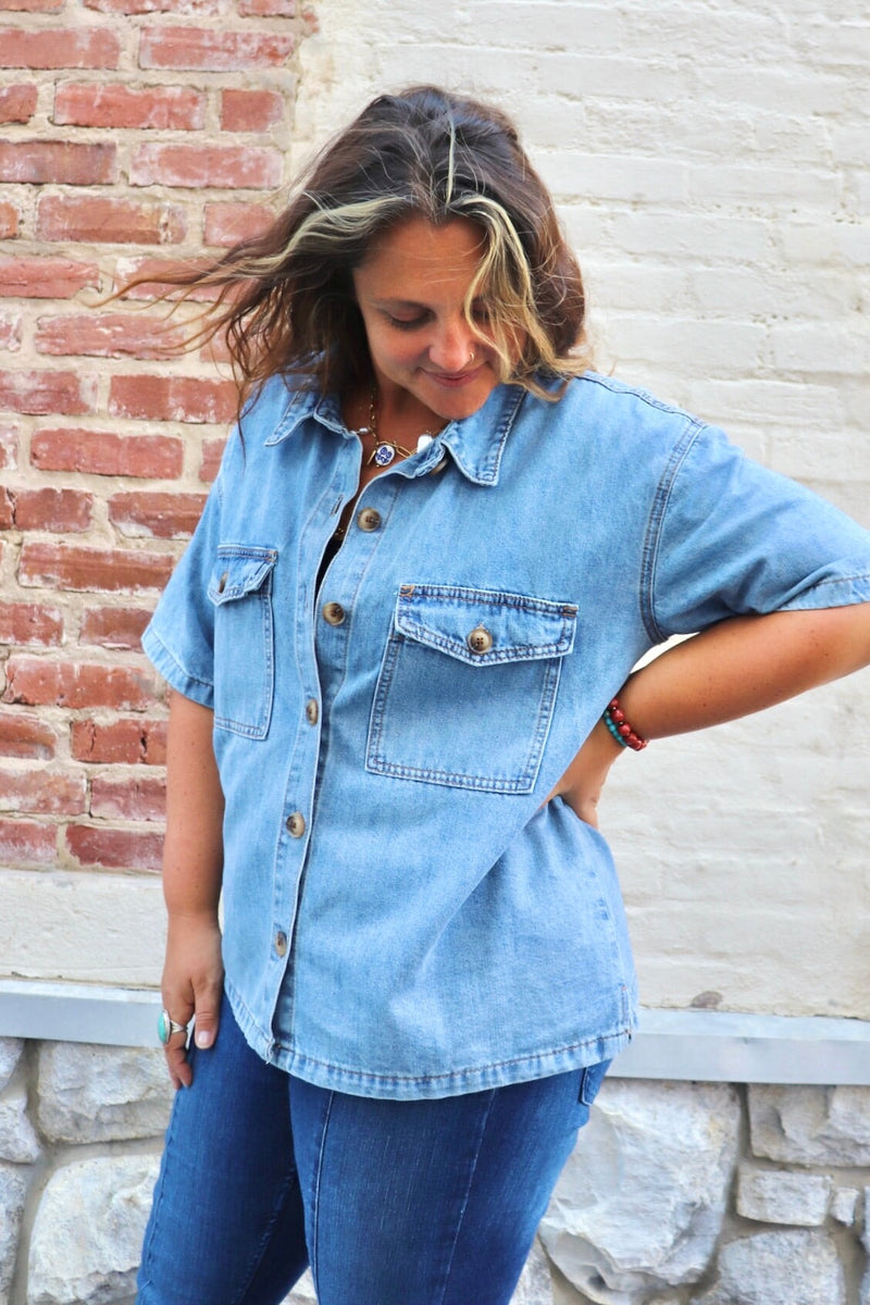 Kelly Lou Denim Top TOPS Wishlist 
