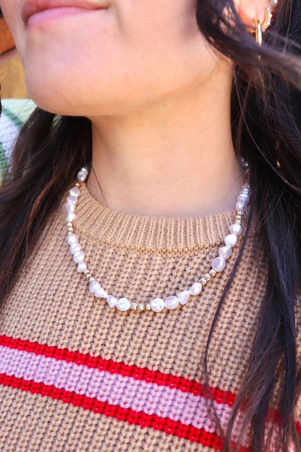 Pearl & Gold Bead Necklace NECKLACES frem 
