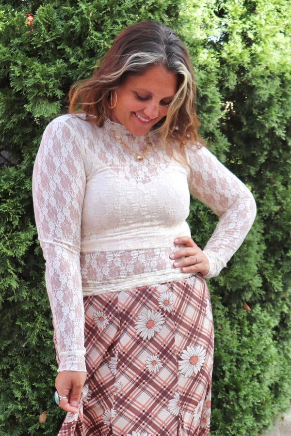 Lace Layering Top in Champagne TOPS VeryJ 