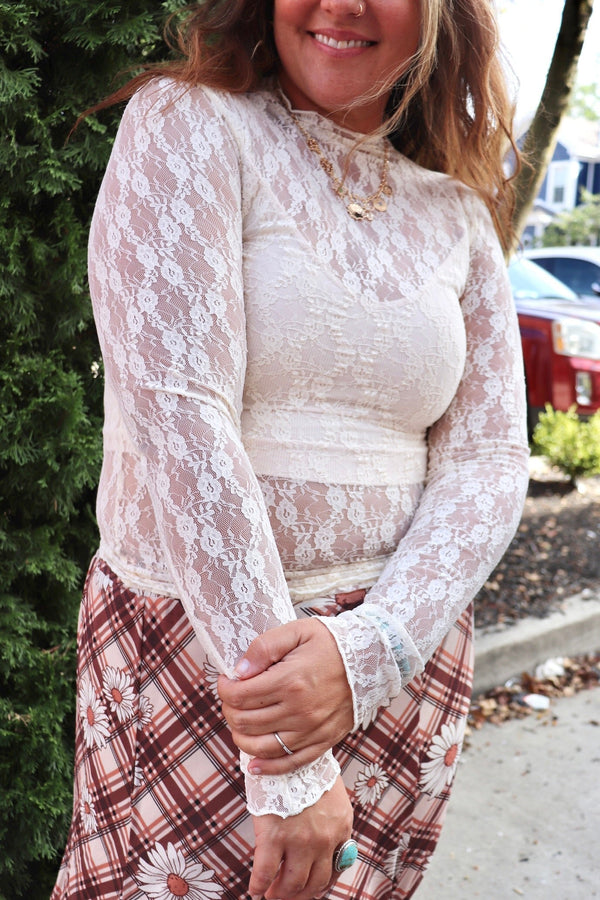 Lace Layering Top in Champagne TOPS VeryJ 