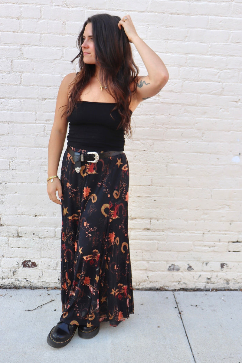 Midnight Cowgirl Mesh Maxi Skirt SKIRT Easel 