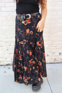 Midnight Cowgirl Mesh Maxi Skirt SKIRT Easel 