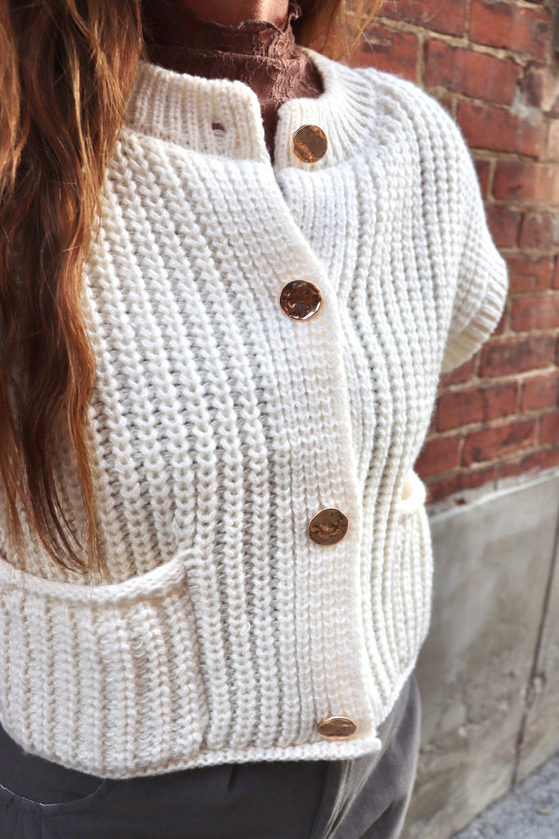 Karlie Knit Vest in Cream TOPS VeryJ 