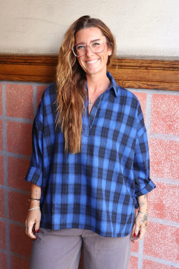 Chloe Oversized Flannel TOPS Aemi + Co 
