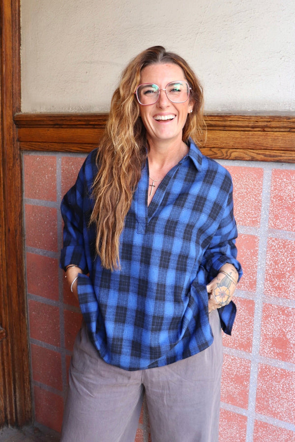 Chloe Oversized Flannel TOPS Aemi + Co 