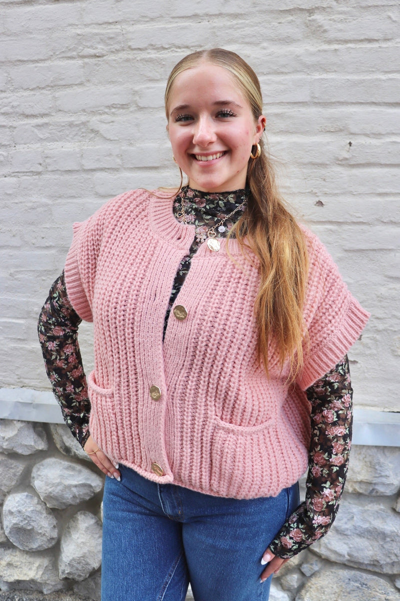 Karlie Knit Vest in Blush TOPS VeryJ 