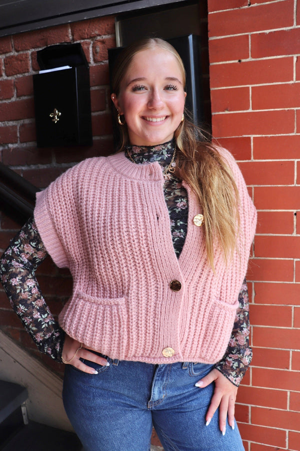 Karlie Knit Vest in Blush TOPS VeryJ 