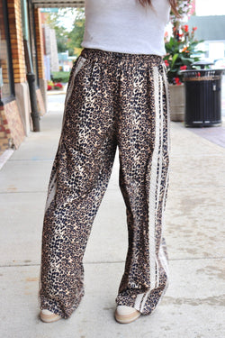 Lace Trim Leopard Track Pants PANTS IVE 