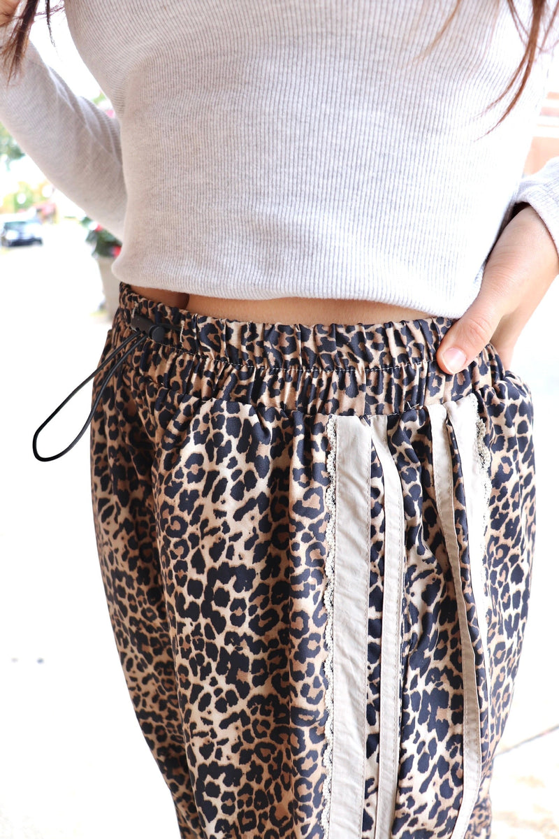 Lace Trim Leopard Track Pants PANTS IVE 