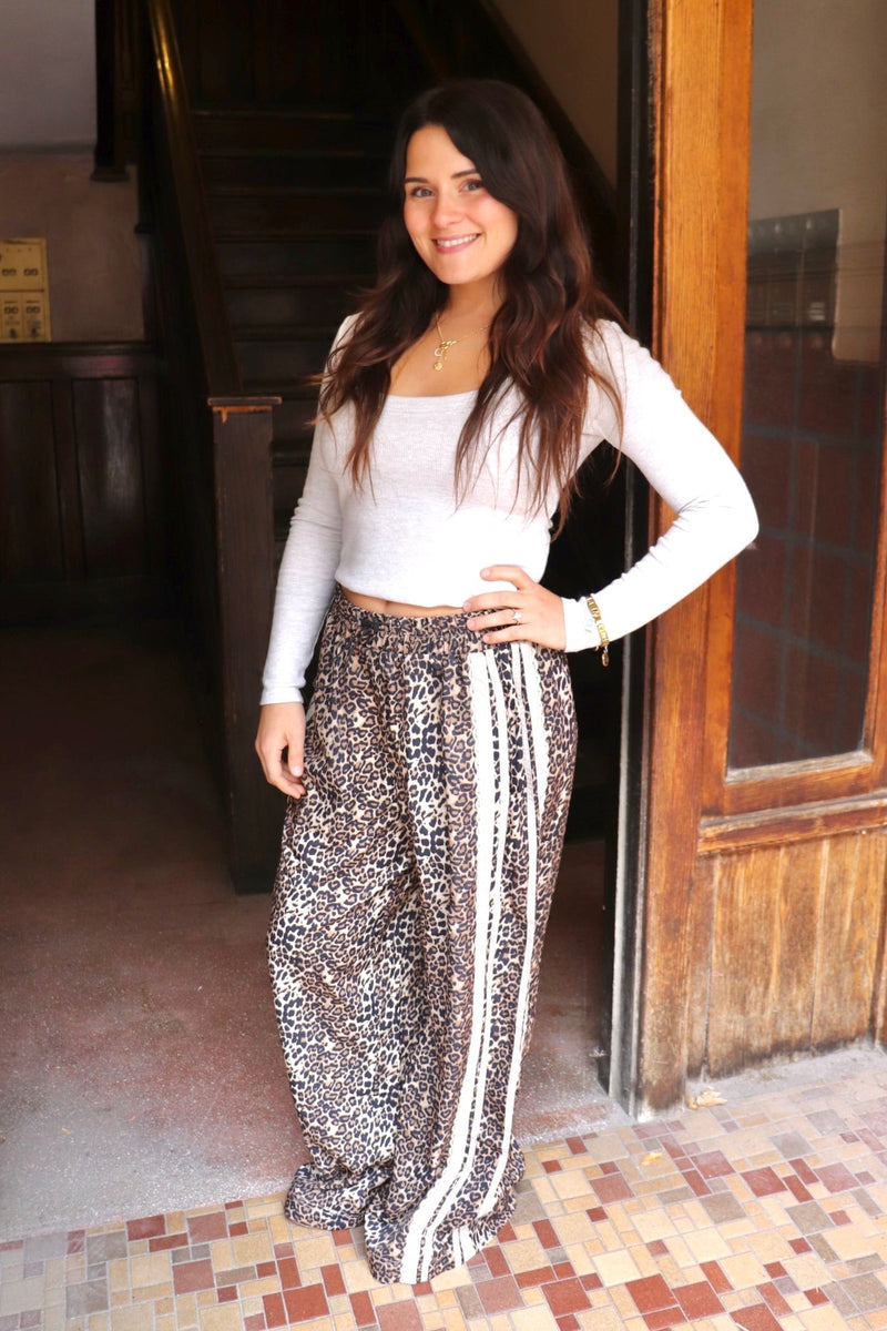 Lace Trim Leopard Track Pants PANTS IVE 