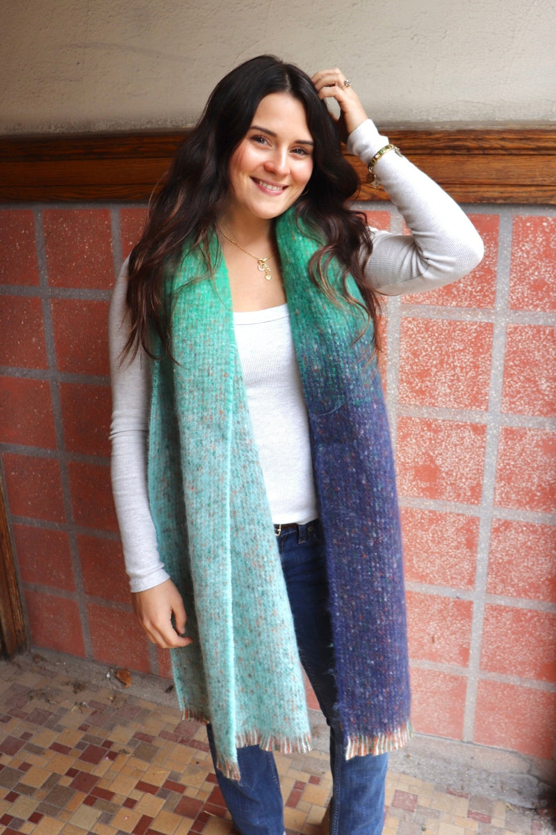 Oversized Scarves WINTER WEAR SHIRALEAH GREEN COMBO 