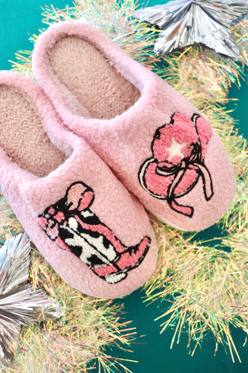 Fuzzy Cowgirl Slippers SOCKS Love + Repeat 