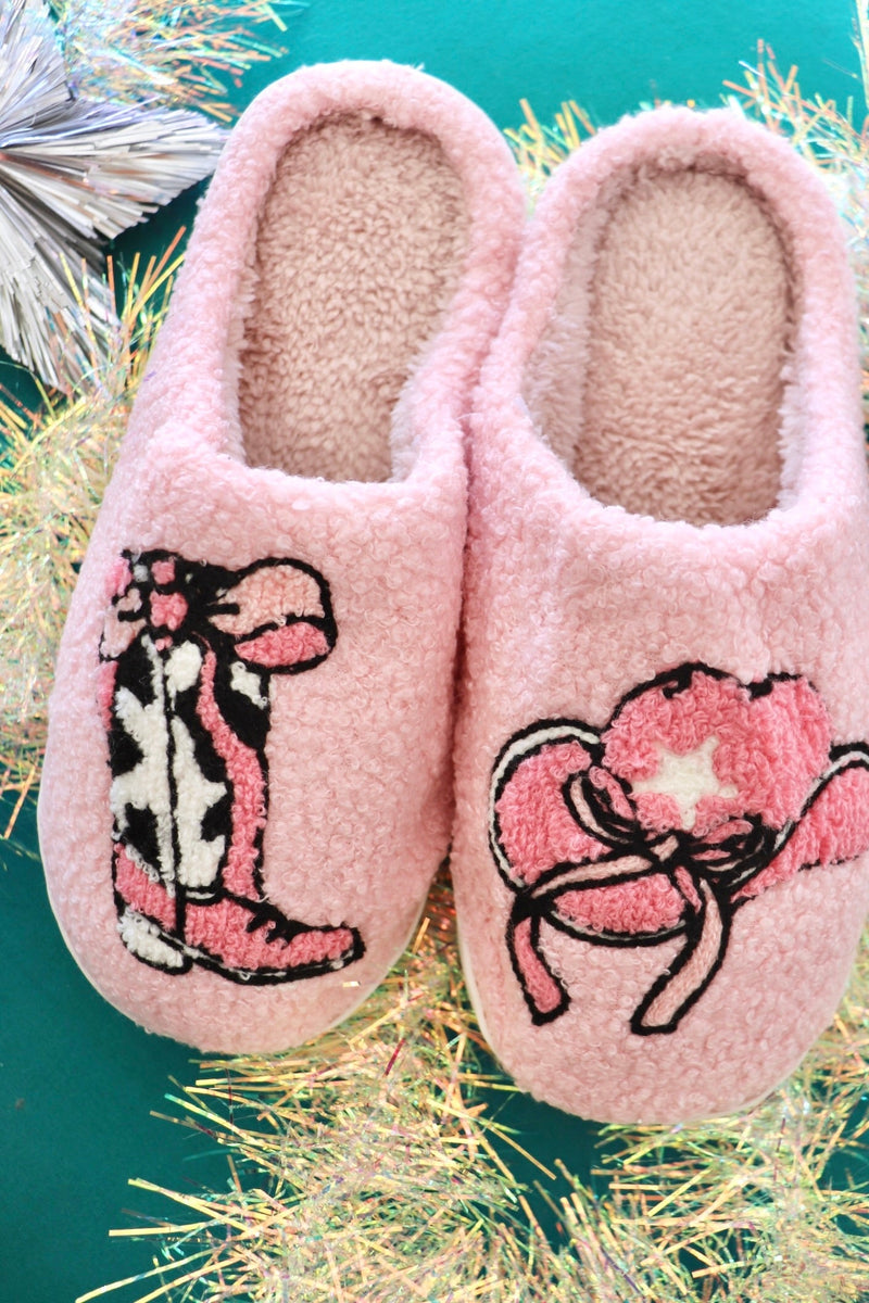 Fuzzy Cowgirl Slippers SOCKS Love + Repeat 