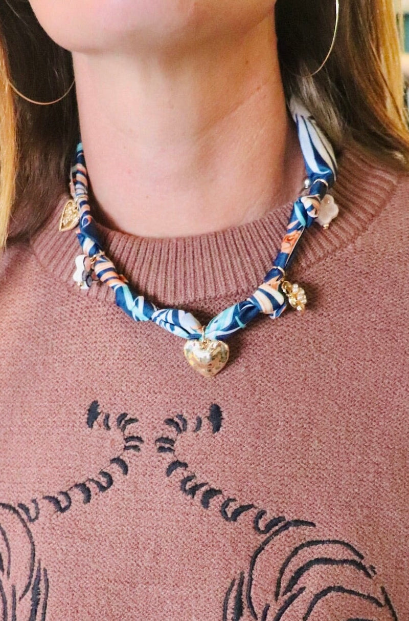 Bandana Scarf Charm Necklace NECKLACES Josslyn 