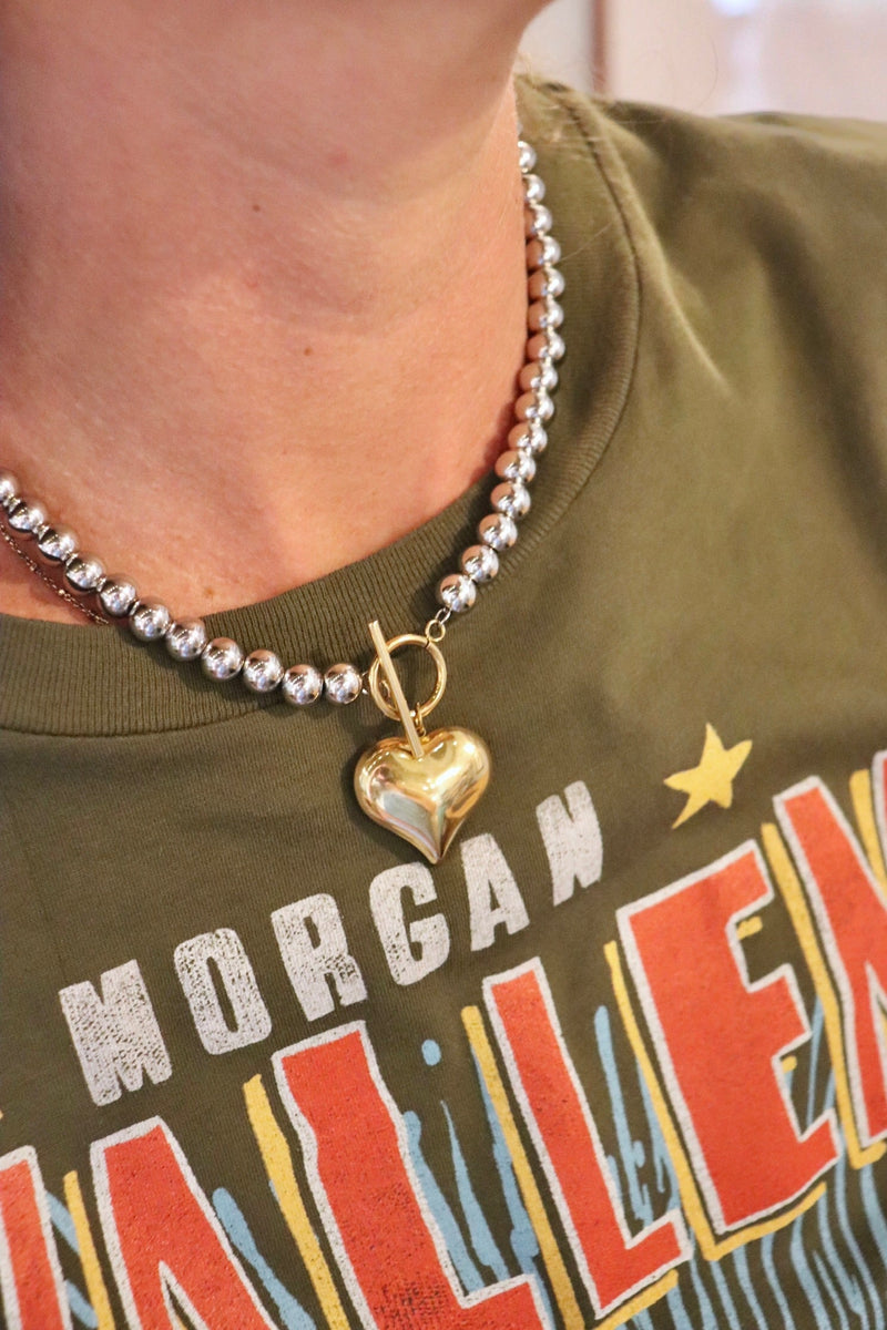 Two Toned Necklace & Earrings NECKLACES Josslyn 