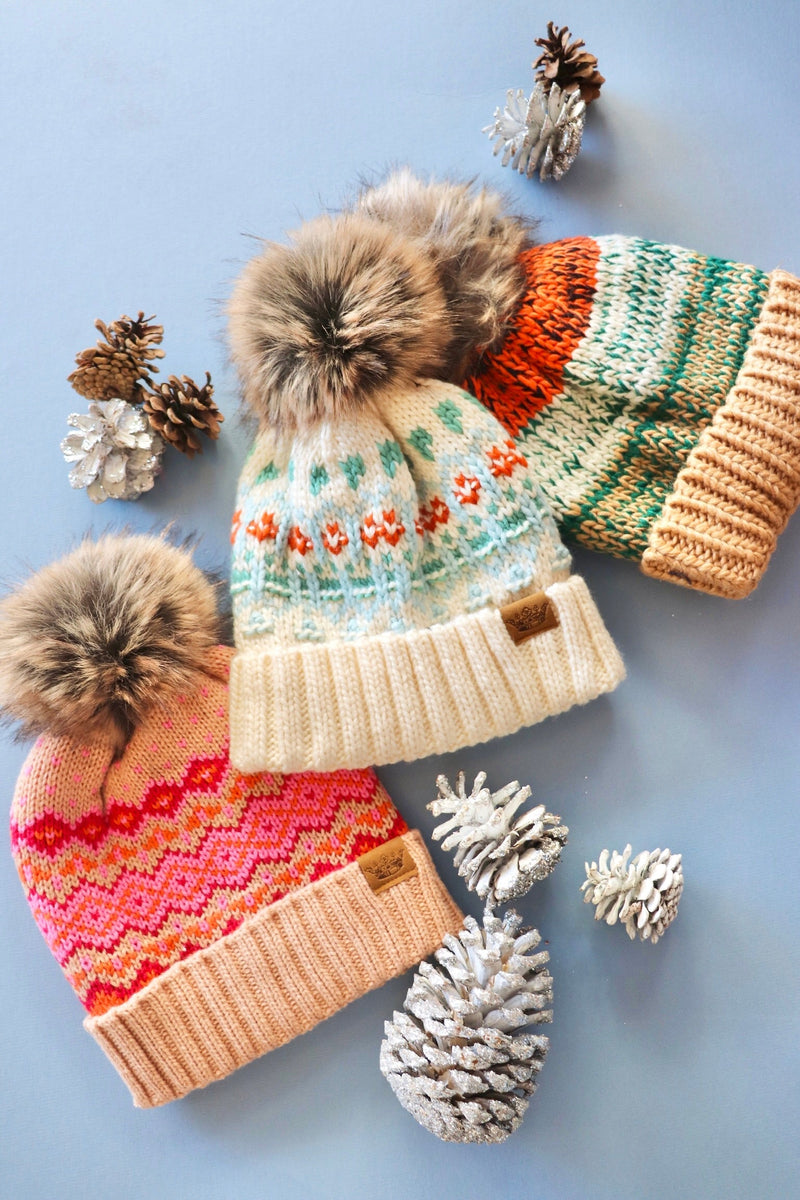 Fleece Lined Pom Beanies WINTER WEAR Panache Apparel 