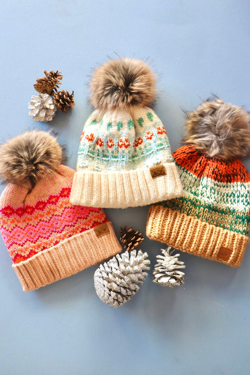 Fleece Lined Pom Beanies WINTER WEAR Panache Apparel 