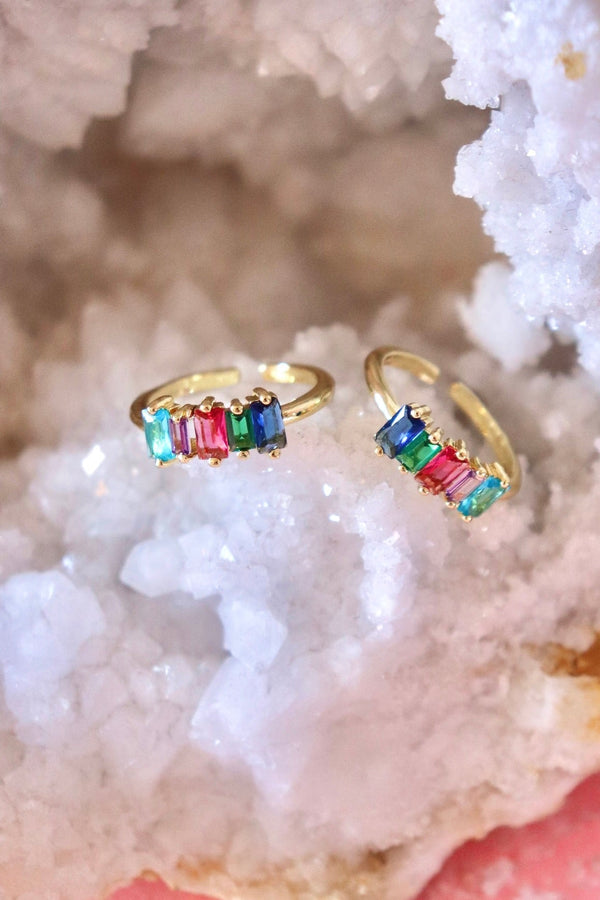 Gold Filled Baguette Gemstone Ring RING Aim Eternal 