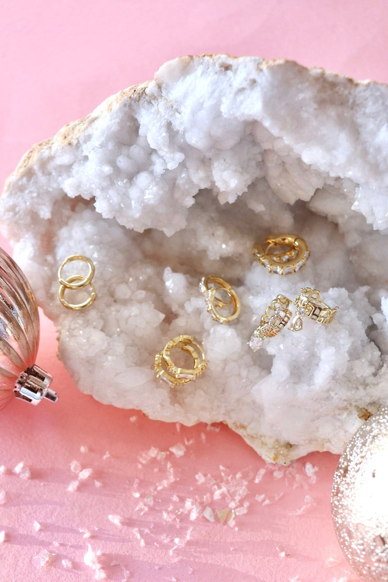 Gold Filled Rhinestone & Gold Earrings EARRINGS Aim Eternal 