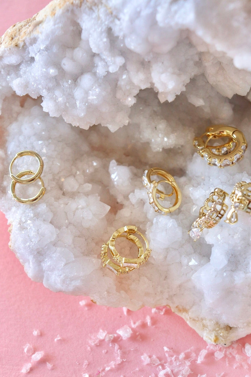 Gold Filled Rhinestone & Gold Earrings EARRINGS Aim Eternal 