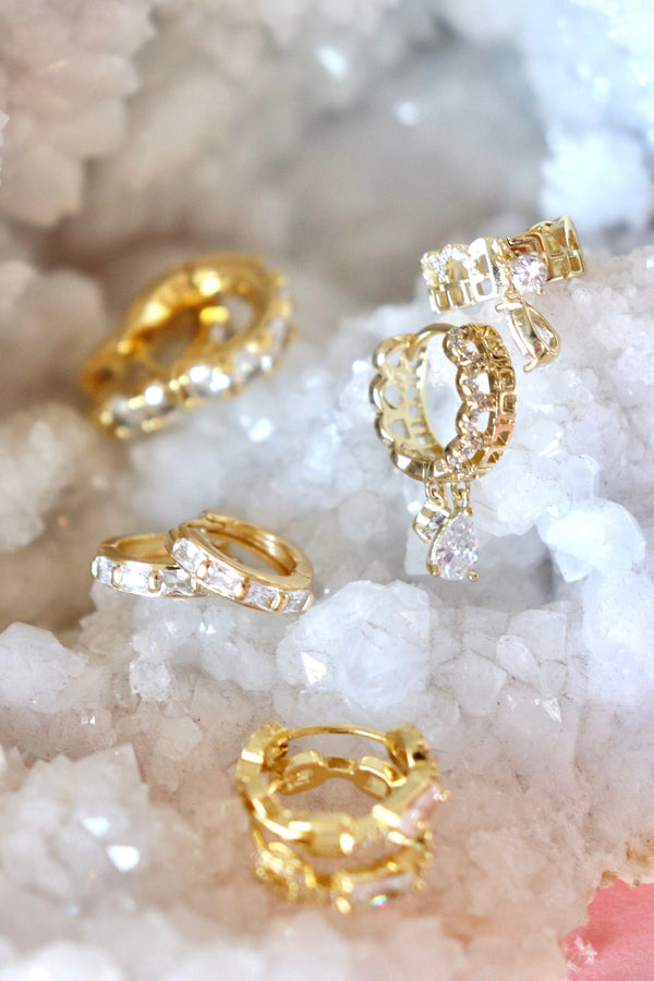 Gold Filled Rhinestone & Gold Earrings EARRINGS Aim Eternal 