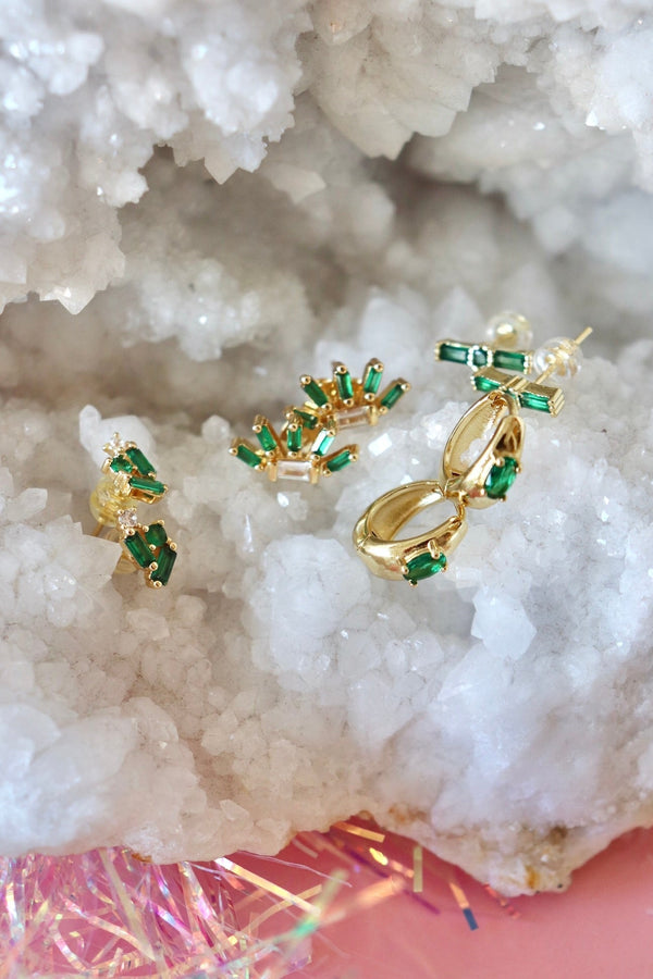 Tarnish Resistant Emerald Earrings EARRINGS Aim Eternal 