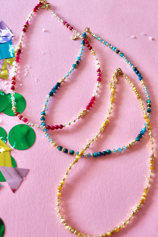 24k Gold Filled Gemstone Necklace NECKLACES Aim Eternal 