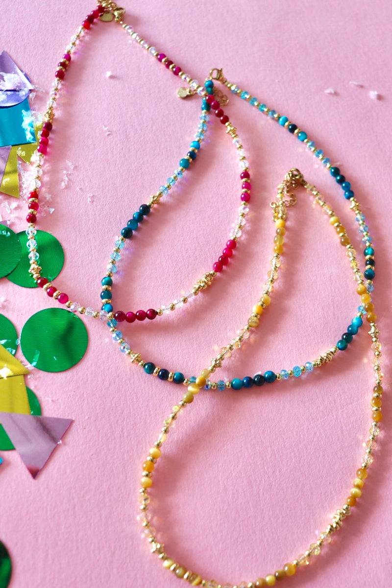 24k Gold Filled Gemstone Necklace NECKLACES Aim Eternal 