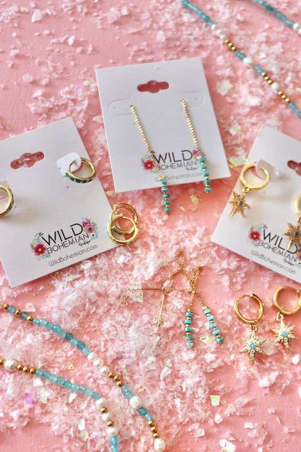 Gold Filled Turquoise Earrings EARRINGS Aim Eternal 