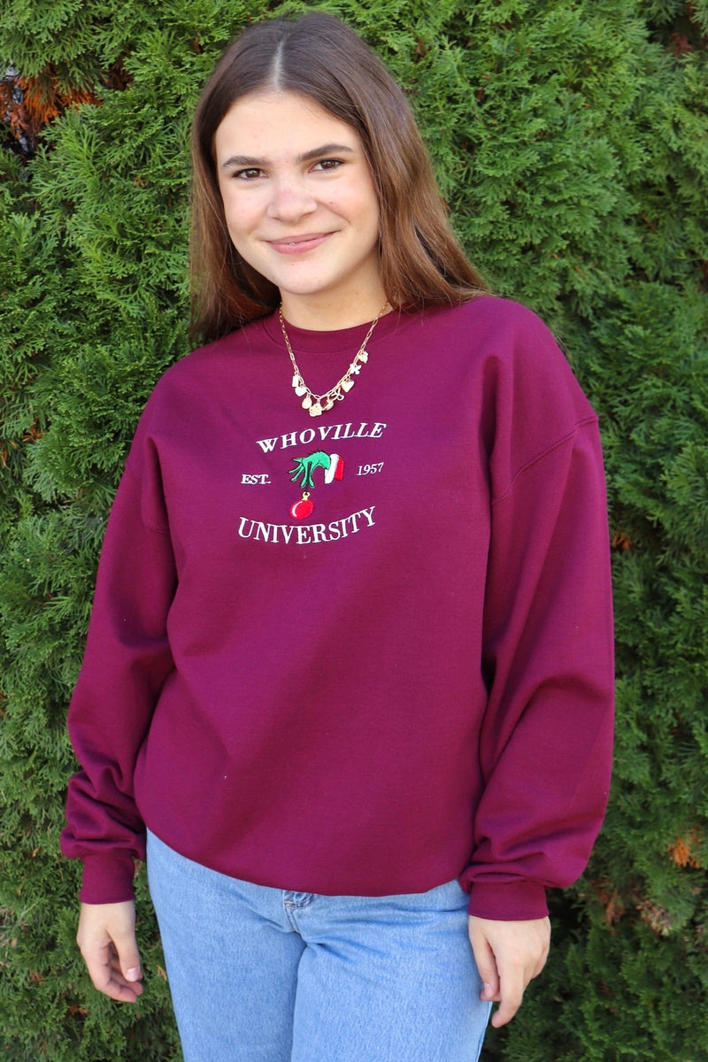 Embroidered Whoville Sweatshirt TOPS UNMATCHED 