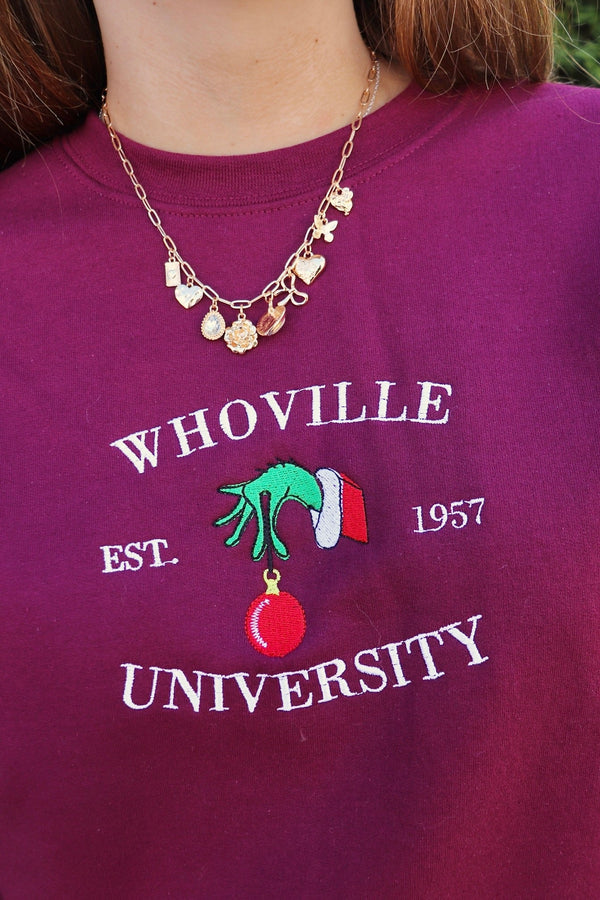 Embroidered Whoville Sweatshirt TOPS UNMATCHED 
